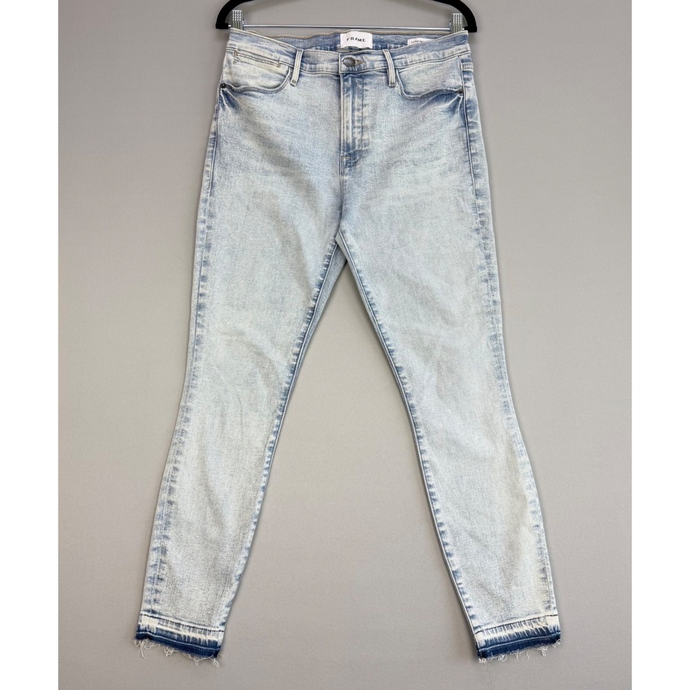 *NWT* FRAME Le High Skinny Crop Jeans Pali Light Acid Wash Released Raw Hem 30